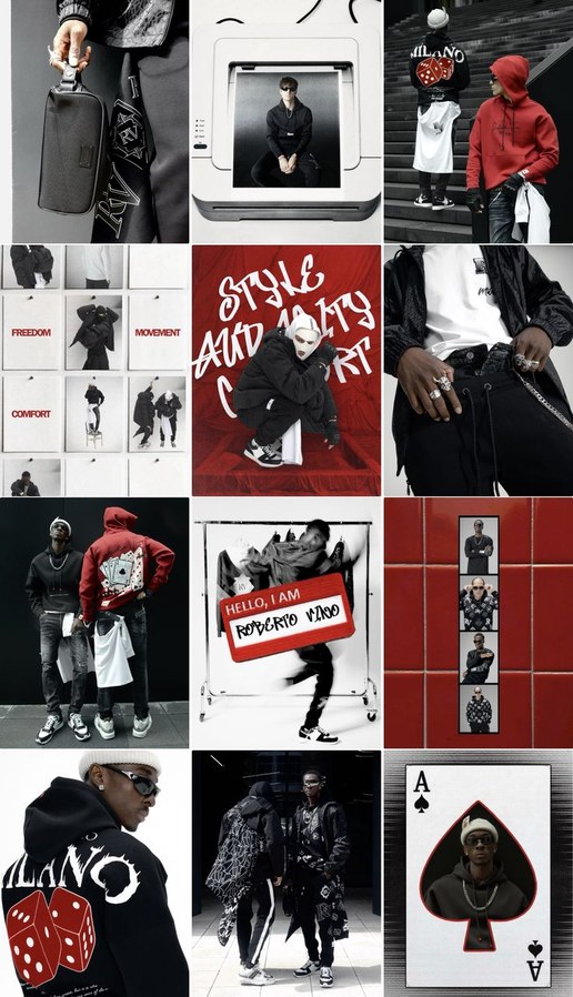 Streetwear brand grid concept